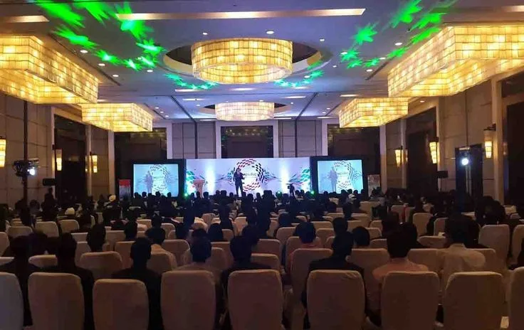Our team working on a corporate event setup in Nairobi